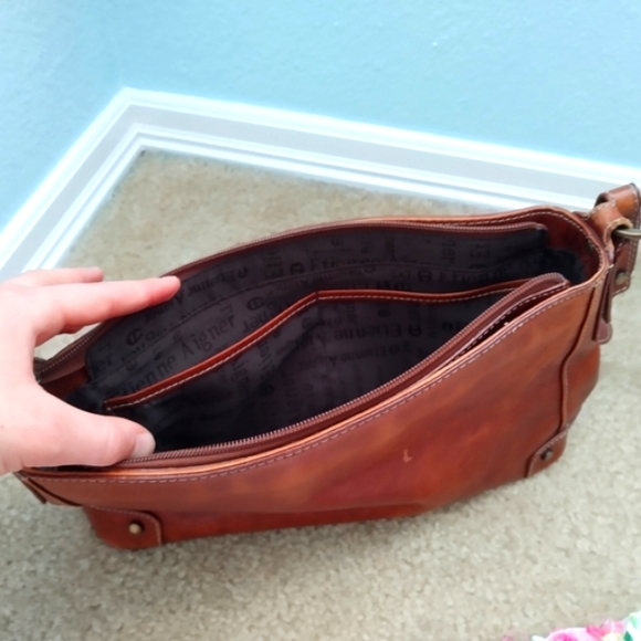 Etienne Aigner *VINTAGE* Genuine Leather Purse, Tan Brown, Brass Hardware - Picture 16 of 16